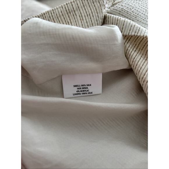 Women’s Eileen Fisher White Beige Shimmer Button Blazer Jacket Size Large - Picture 6 of 6